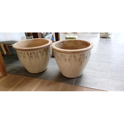 306 - Pair of glazed frost proof large plant pots