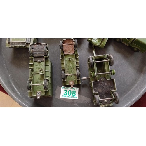 308 - Selection of vintage Army Dinky toys