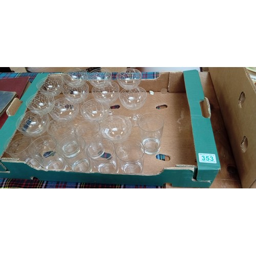 353 - Box of vintage glasses