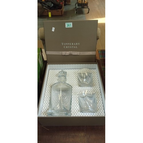 361 - Tipperary crystal decanter and glasses boxed set