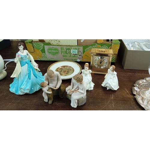 363 - Coalport birthday celebration figurine, Royal Doulton Kerry and Linsey, Willowtree figurines and mor... 