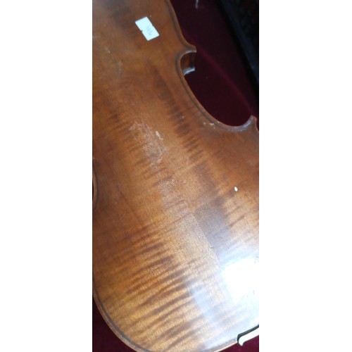 334 - Vintage violin & wooden bread plate