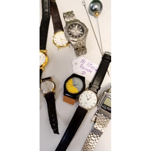 8 - Selection of vintage watches and hatpins