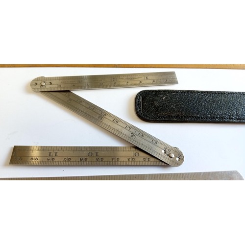 29 - Selection of vintage rulers to include Millers Drawing Materials Ltd Glasgow for Elgin town council,... 