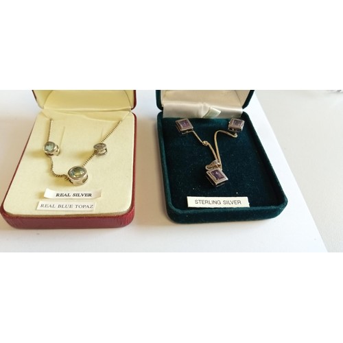 30 - 4 Silver 925 hallmarked necklace and earrings sets