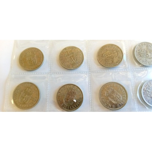 34 - Mixture of silver and non silver shillings