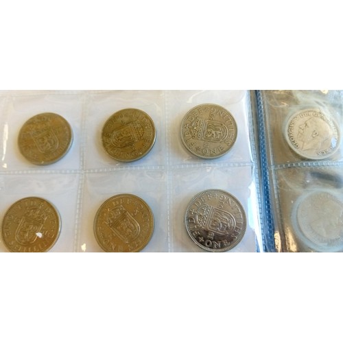 34 - Mixture of silver and non silver shillings