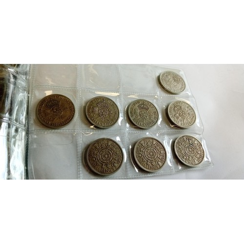 35 - Selection of flourins, 2 shillings and half crowns