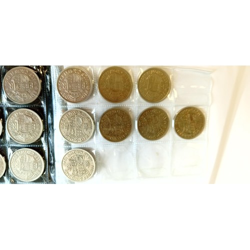 35 - Selection of flourins, 2 shillings and half crowns