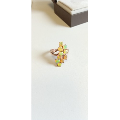 91 - Opal ring rose gold on silver hallmarked 925 STS