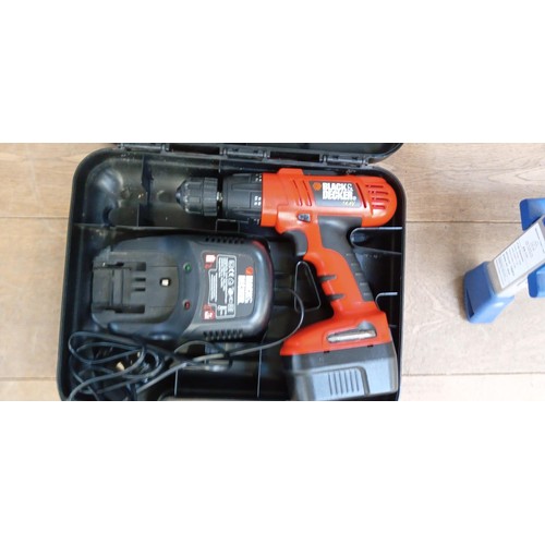 8 - Black & Decker battery drill plus electric grinder