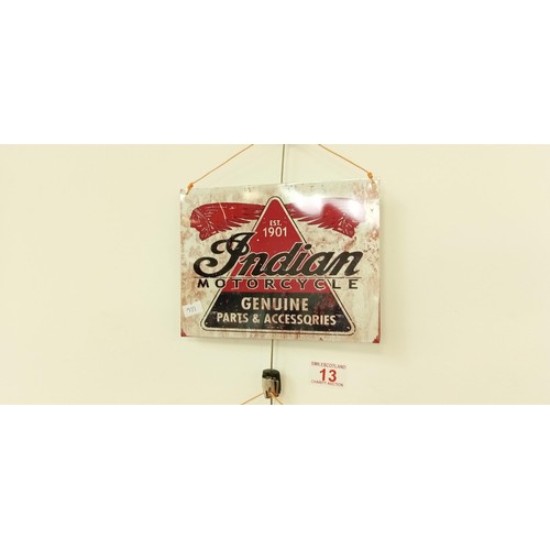 13 - 4 Retro Indian motorcycle signs