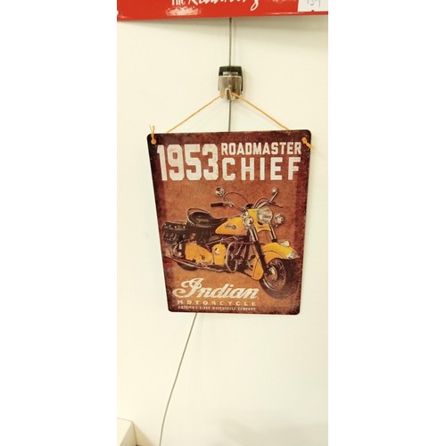 13 - 4 Retro Indian motorcycle signs