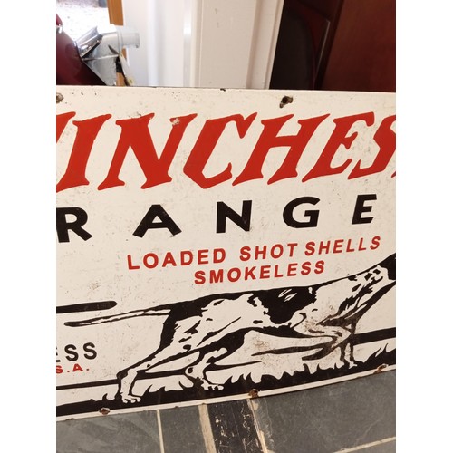 65 - Vintage enamel sign Winchester Ranger Shotgun Shells Advertising sign very rare 122x61cm approx.