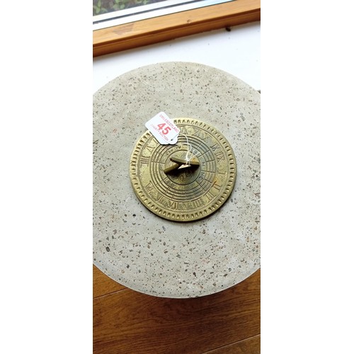 45 - Stone & brass sun dial