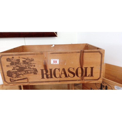 59 - Selection of vintage wooden boxes and wine crates