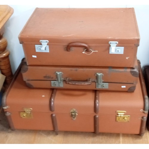 66 - 3 vintage suitcases