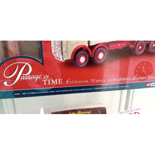 78 - Passage of Time 1:52 scale 09804 ERF V8 Wheel Platform lorry with generator load & hook clock - W Ho... 