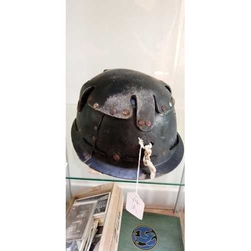 86 - Vintage miners' helmet with original lining