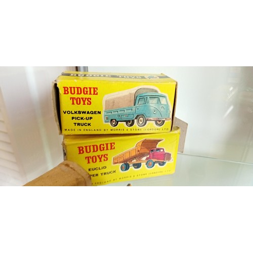 95 - Budgie Toys Volkswagen Pickup truck Euclid tipper truck with original boxes