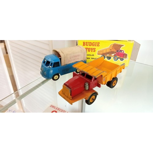 95 - Budgie Toys Volkswagen Pickup truck Euclid tipper truck with original boxes