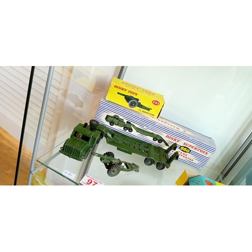 97 - Dinky 660 Tank Transporter in original box and Dinky by Meccano 693 Howitzer