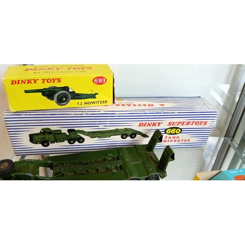 97 - Dinky 660 Tank Transporter in original box and Dinky by Meccano 693 Howitzer