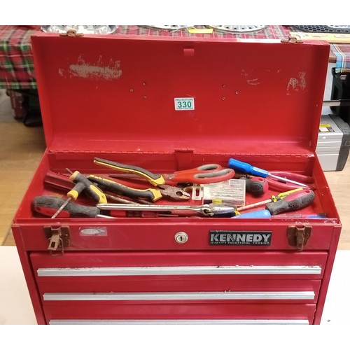 330 - Metal toolbox with tools