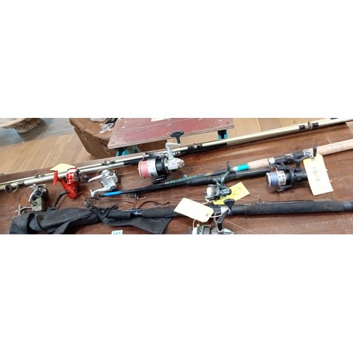 357 - Selection of fishing rods and reels