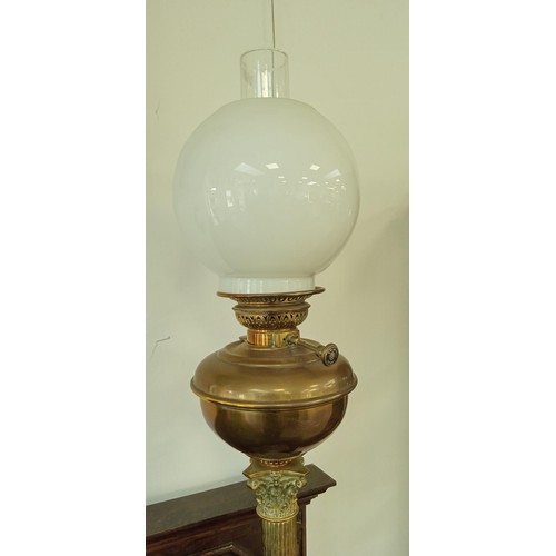 11 - Antique column Victorian oil lamp