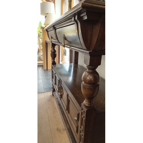 12 - Large antique buffet oak server