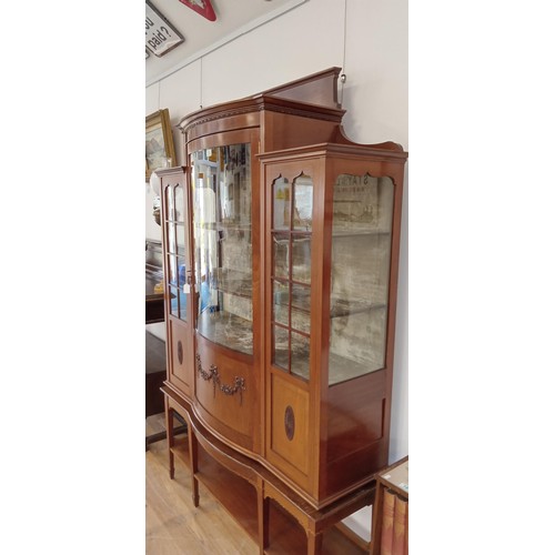 13 - Antique Edwardian China cabinet with inlay