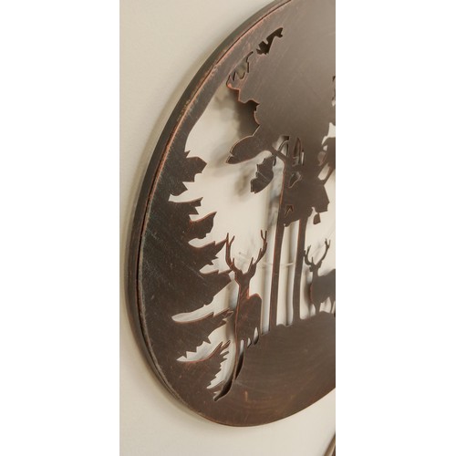 15 - Metal forest and deer scene wall hanging