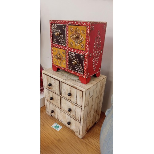 29 - 2 Vintage mini drawers sets