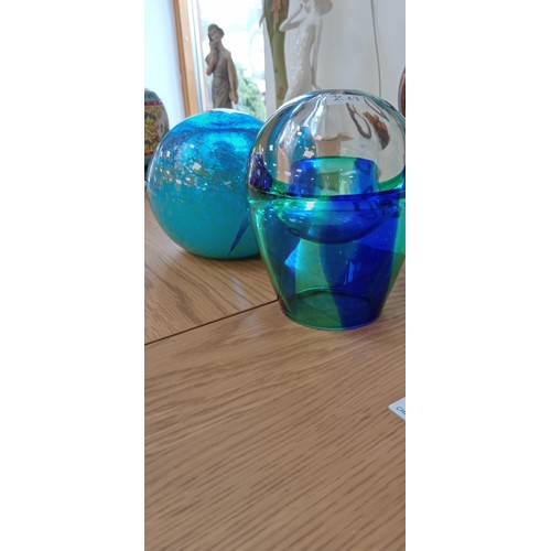 33 - Selection of glass art and vases