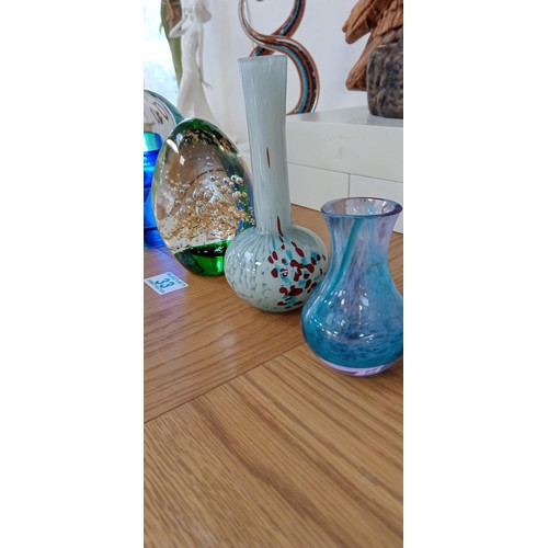 33 - Selection of glass art and vases