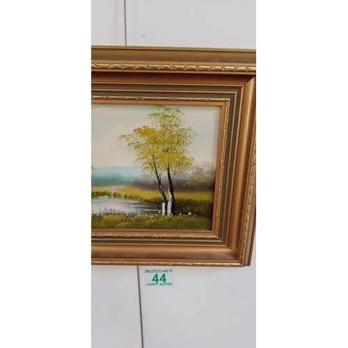 44 - Small framed oil on board picture