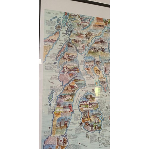 74 - Framed Illustrated journey The Firth of Clyde map