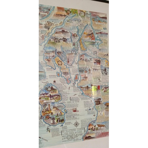 74 - Framed Illustrated journey The Firth of Clyde map