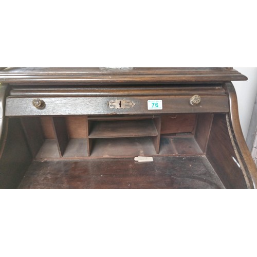 76 - Victorian roll topped small work desk