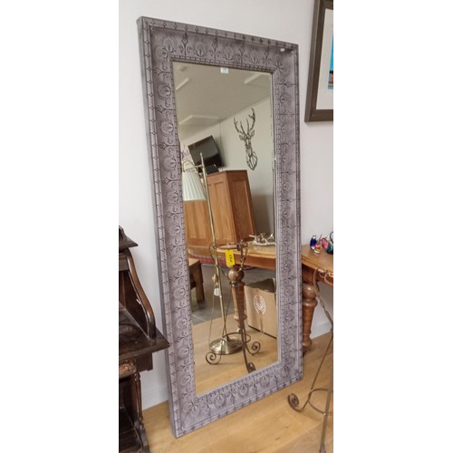 77 - Large bevelled framed modern mirror full dress