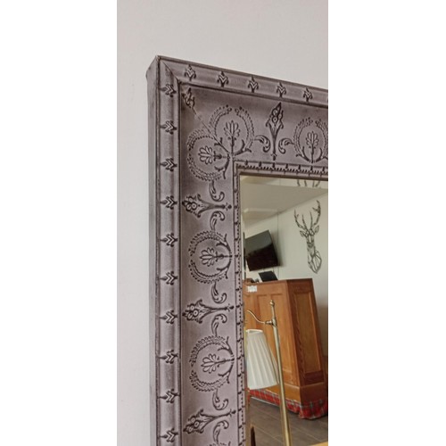 77 - Large bevelled framed modern mirror full dress