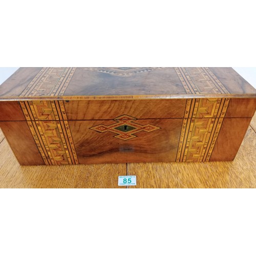 85 - 19th Century English Turnbridge ware Marquetry inlaid writing slope