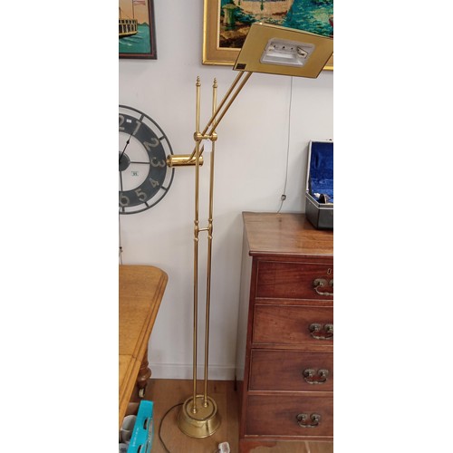 98 - Vintage adjustable Italian solid brass floor lamp by Illuminazione