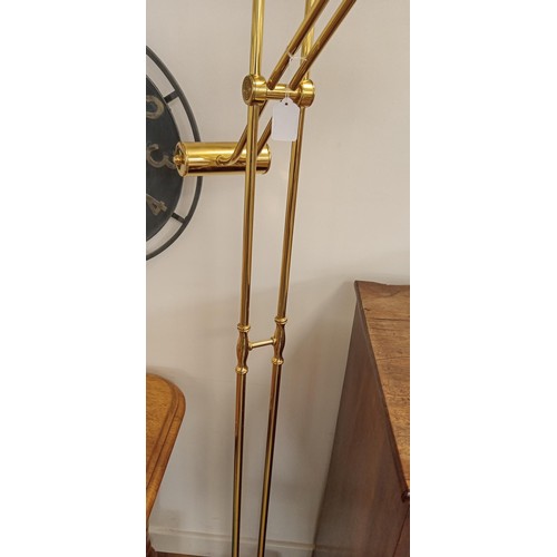 98 - Vintage adjustable Italian solid brass floor lamp by Illuminazione