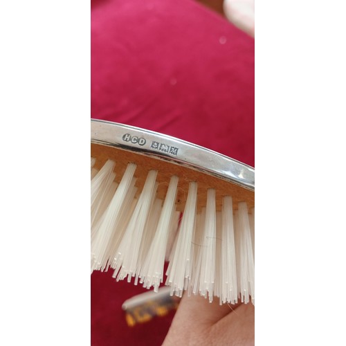 104 - Silver hallmarked HCD comb and brush set