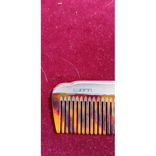 104 - Silver hallmarked HCD comb and brush set