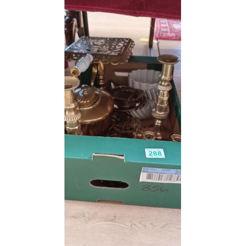 288 - Box of brassware