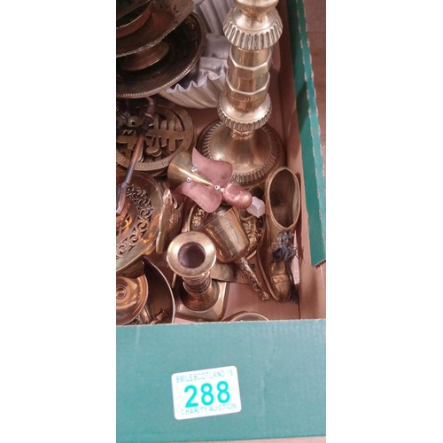 288 - Box of brassware