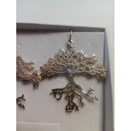 4 - Pair of silver 925 earrings of trees